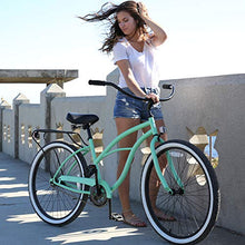 Load image into Gallery viewer, sixthreezero Around The Block Women's Single-Speed Beach Cruiser Bicycle, 26" Wheels, Mint Green with Black Seat and Grips, Model:630042
