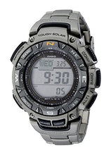 Load image into Gallery viewer, Casio Men's PAG240T-7CR Pathfinder Triple-Sensor Stainless Steel Watch with Titanium Bracelet
