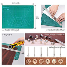 Load image into Gallery viewer, 275 pcs Advanced Leather Sewing Tools and Supplies with Carrying Organizer Cutting Mat Stamping Tools Needles Snaps and Rivets Kit Perfect for Stitching Punching Cutting Sewing Leather Craft Making
