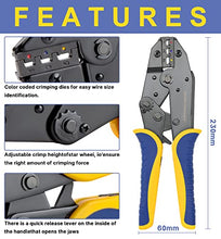 Load image into Gallery viewer, haisstronica Crimping Tool for Heat Shrink Connectors HS-8327 with 200PCS Marine Grade Heat Shrink Butt Connectors of Tinned Red Copper AWG 20-10
