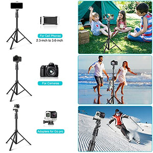 UBeesize 67'' Phone Tripod Stand & Selfie Stick Tripod, All in One Professional Cell Phone Tripod, Cellphone Tripod with Wireless Remote and Phone Holder, Compatible with All Phones/Cameras