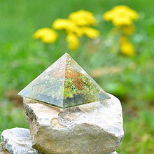 Load image into Gallery viewer, Orgone Pyramid - Flower Of Life Orgone Energy Peridot Copper Pyramid- Healing Crystals for EMF Protection Soul with Inner Psychic Sense-Vivid Dreams
