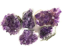 Load image into Gallery viewer, CircuitOffice 5 Pieces (About 1-2") Raw Natural Purple Amethyst Crystal Cluster Geode from Uruguay, Gemstone Specimen for Healing, Reiki, Chakra, Meditation and Wicca
