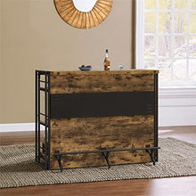 Load image into Gallery viewer, BOWERY HILL Industrial Home Bar Unit with Stemware Rack in Antique Nutmeg
