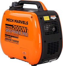 Load image into Gallery viewer, Mech Marvels Super Quiet 2000 Watt Portable Inverter Generator, Carb Compliant, Clean Sine Wave MM2000I
