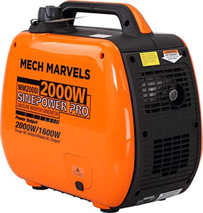 Mech Marvels Super Quiet 2000 Watt Portable Inverter Generator, Carb Compliant, Clean Sine Wave MM2000I