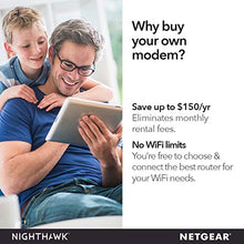 Load image into Gallery viewer, NETGEAR Nighthawk Cable Modem CM1200 - Compatible with all Cable Providers including Xfinity by Comcast, Spectrum, Cox | For Cable Plans Up to 2 Gigabits | 4 x 1G Ethernet ports | DOCSIS 3.1, Black

