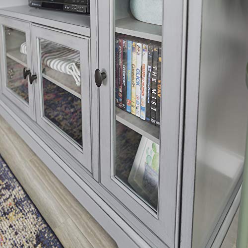 Load image into Gallery viewer, WE Furniture Traditional Wood Stand for TV's up to 56" Living Room Storage, Grey