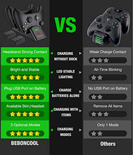 Load image into Gallery viewer, BEBONCOOL Station for Xbox One Controller Charger, Controller Charger Station Work with Xbox One/One S/One X/Xbox Elite, Charging Station with 2x1200 mAh Rechargeable Battery
