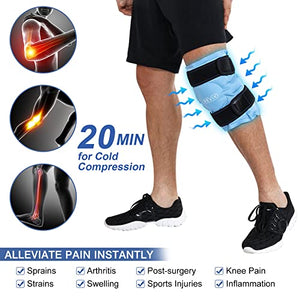 REVIX Ice Pack for Knee Pain Relief, Reusable Gel Ice wrap for Leg Injuries, Swelling, Knee Replacement Surgery, Cold Compress Therapy for Arthritis, Meniscus Tear and ACL