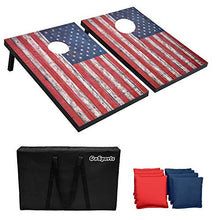 Load image into Gallery viewer, GoSports Classic Cornhole Set - Includes 8 Bean Bags, Travel Case and Game Rules (Choose Between Classic, American Flag, and Football Designs)
