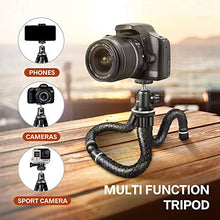 Load image into Gallery viewer, UBeesize Flexible Cell Phone Tripod, Mini Travel Tripod Stand with Wireless Remote Shutter, Universal Adapter Compatible with iPhone, Android, GoPro, DSLR, Action Camera. (Silver)
