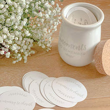Load image into Gallery viewer, Pearhead Gratitude Jar, Ceramic Blessings Keepsake Jar with Cork Topper &amp; Memories To Cherish Notecards; Personalized Gift Idea for Families, Couples, Unique Thoughtful Gift, Ceramic Home Decor, White
