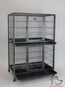 Homey Pet New 31" Pet Crate and Durable Plastic Black Tray (Cage)