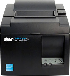 Star Micronics TSP143IIILAN Ethernet (LAN) Thermal Receipt Printer with Auto-cutter and Internal Power Supply - Gray