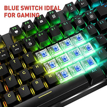Load image into Gallery viewer, Mechanical Keyboard and Mouse, Havit Wired Gaming Keyboard Blue Switch 104 Keys Rainbow Backlit Keyboard and 7 Button Wired Mouse 4800 DPI for PC Computer Gamer (Black)
