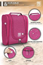 Load image into Gallery viewer, Premium Hanging Travel Toiletry Bag for Women and Men, Hygiene Bag, Bathroom and Shower Organizer Kit with Elastic Band Holders for Toiletries, Cosmetics, Makeup, Brushes
