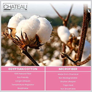 CHATEAU HOME COLLECTION 100% Egyptian Cotton Sheets King Size, 800 Thread Count White 4 Piece Sheet Set, Solid Sateen Weave, 16" Deep Pocket (Fits Upto 18" Mattress), Long Staple Cotton Bedsheet Set