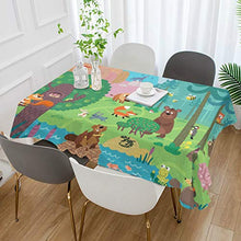 Load image into Gallery viewer, ALAZA Wild Animals Forest Fox Bear Bee Tablecolth Table Cover for Party Dining Room Kitchen Decor,54 X 54,Stain and Wrinkle Resistant Washable Rectangle Table Cloth
