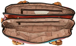 Anna by Anuschka womens Satchel Handbag Genuine Leather, Rose Safari, No Size US