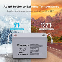 Load image into Gallery viewer, Renogy Deep Cycle AGM Battery 12 Volt 100Ah, 3% Self-Discharge Rate, 2000A Max Discharge Current, Safe Charge Most Home Appliances for RV, Camping, Cabin, Marine and Off-Grid System, Maintenance-Free
