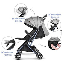 Load image into Gallery viewer, besrey Baby Stroller Lightweight Easy Fold Compact Travel Stroller for Airplane Kids pram with Reclining Seat for Baby Sleep - Gray
