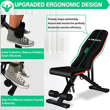 Load image into Gallery viewer, LINODI Adjustable Weight Bench, Workout Bench for Home Gym, Multi-Purpose Strength Training Benches, Foldable Incline Decline Gym Bench for Full Body Workout
