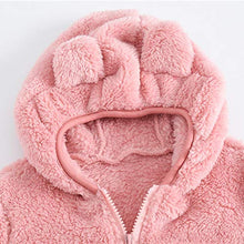 Load image into Gallery viewer, Baby Boy Girl Cute Ear Hoodie Cashmere Cardigan Coat Winter Thick Warm Plush Sweater Outerwear Kids Fleece Jacket (Pink, 18-24 Months)
