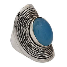 Load image into Gallery viewer, NOVICA Blue Chalcedony .925 Sterling Silver Cocktail Ring, Jaipur Skies'
