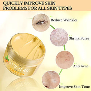 Turmeric Vitamin C Clay Mask,ATIDIE Turmeric Facial Mask with Turmeric Mud,Vitamin C for Dark Spots, Turmeric Facial Mask Skin Care Mask , Improve Dull And Dry Skin