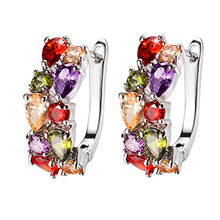 Load image into Gallery viewer, Women Gemstone Earrings Peridot Garnet Amethyst Morganite Fashion Jewelry (Clip-on Earrings)
