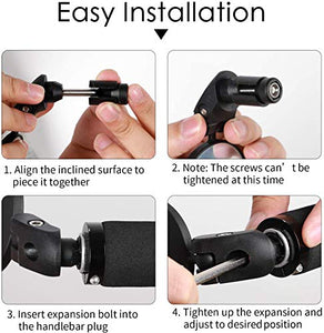 HUBUISH Bar End Bike Mirrors，360°Adjustable Rotatable Handlebar Convex Mirror for Mountain Road Bicycle Riding Cycling Accessories, with Wide Angle Lens Safety Rearview Mirror(1 PC)