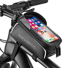 Load image into Gallery viewer, Bike Phone Front Frame Bag Bicycle Bag Waterproof Bike Phone Mount Top Tube Bag Bike Phone Case Holder Accessories Cycling Pouch Compatible with iPhone 11 XS Max XR Below 6.5”
