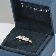 Load image into Gallery viewer, 1ct 3 Stone Diamond Engagement Ring 14K Yellow Gold - Size 7
