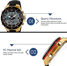 Load image into Gallery viewer, Carrie Hughes Men's Digital Watch 50M Waterproof Large Dual Dial Multifunction Analog Military Outdoor Sports Electronic Watch Calendar Day Date CH031
