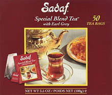 Load image into Gallery viewer, Sadaf Earl Grey Tea Bags | Special Blend Earl Grey Ceylon Black Tea | Product harvested in Sry Lanka | 50 bags (pack of 1)
