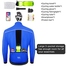 Load image into Gallery viewer, Souke Sports Men’s Winter Warm Cycling Jacket Windproof Running Water Resistant Thermal Breathable Softshell Windbreaker Reflective for Bike Riding Blue（Blue，X-Large)
