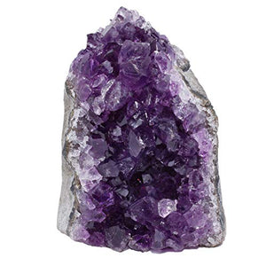 Dancing Bear Amethyst Cluster Cut Base (up to ½ lb), Celestite, Selenite Tower (3" Tall), Healing Crystal (3 Pc Set) Premium Grade A, Bohemian Home Décor, Natural Good Vibes, Metaphysical Info Cards