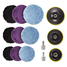 Load image into Gallery viewer, SPTA Microfiber Polishing Pads, 14pcs 3&quot; 5&quot; 6&quot; Microfiber Buffing Pad Kits Removing Wax Buffer Pads Microfiber Cutting Disc Micro Fiber for DA/RO Car Polisher Polishing,Buffing,Waxing and Cleaning
