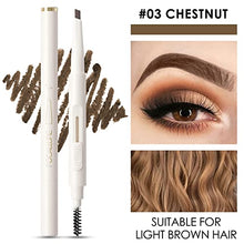 Load image into Gallery viewer, FOCALLURE 2 Pcs Eyebrow Pencil with Spoolie Brush,Sliding Eyebrow Pen Body,Precision Tip Fills and Defines Eyebrows,Waterproof Long Lasting Eyes Makeup,Light Brown
