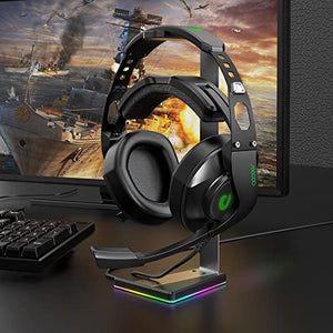 Jeecoo J65 USB Gaming Headset for PC - 7.1 Surround Sound Heavy Bass Headphones with Unique Cushion Pads, Clear and Crystal Microphone - Plug & Play for Laptop Computers