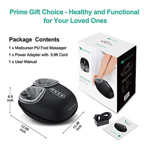 Medcursor Foot Massager Machine with Heat, Deep Kneading Massager, Delivers Relief for Tired Muscles and Plantar, Multi-Level Settings & Adjustable Intensity for Home or Office Use (Black)