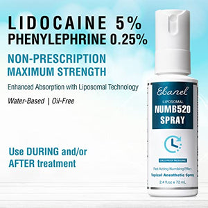 Ebanel Bundle of Lidocaine Numbing Cream, and Numbing Spray