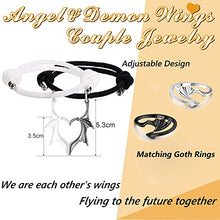 Load image into Gallery viewer, THUNARAZ Dragon Wing Matching Necklaces Bracelets for Couples Love Pendant Couple Necklace Angel Devil Wings Rings Couple Family Friendship Jewelry Gift Set
