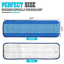 Load image into Gallery viewer, Gazeer 8 Pack Replacement Microfiber Cleaning Pads Compatible with Bona Wet/Dry Mop, 18 Inch, Hardwood Floor Replacement Cleaning Head,Washable, Reusable
