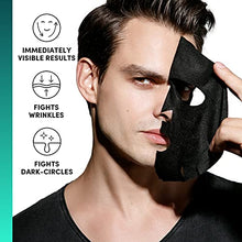 Load image into Gallery viewer, WOLF PROJECT | Hydrating Sheet Mask (5 Pack) - Hydrating and Moisturizing Face Mask For Men - Natural serum, Bamboo charcoal face mask sheets, Vitamin B3 &amp; Hyaluronic Acid for glowing skin
