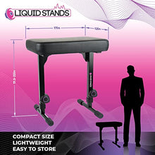 Load image into Gallery viewer, Liquid Stands Piano Bench Adjustable Stool – Music Keyboard Bench Seat for Piano Keyboard Stand with Black Padded Cushion for Musicians Piano Stool Chair (PU Leather)
