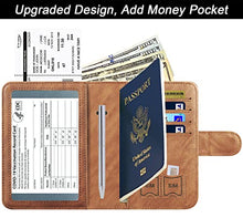 Load image into Gallery viewer, Passport and Vaccine Card Holder Combo Passport Holder Cover Wallet Case Leather Travel Wallet Rfid Blocking for Men Women (2#Brown)
