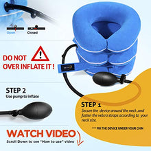 Load image into Gallery viewer, Cervical Neck Traction Device by NeckFix for Instant Neck Pain Relief - Adjustable Neck Stretcher Collar for Home Traction Spine Alignment [Model 2019] + Bonus (12-17 inch)
