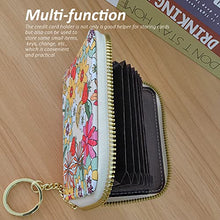 Load image into Gallery viewer, Insaizom Boho Abstract Flower Credit Card Holder for Women, Retro Small RFID Card Wallet Slim Leather Organizer Case (rainbow)
